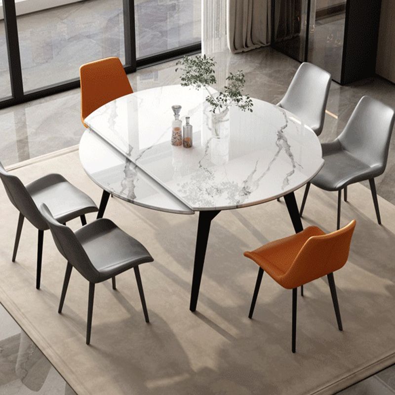 White Stone Dining Site Table Modern Round 4 Legs Dining Table Clearhalo 'Dining Tables & Seating' 'Dining Tables' 'dining_table' 'furn' 'furn_dining_table' 'Furniture' 'Kitchen & Dining Furniture' 1200x1200_22121151-28b5-4d44-8a98-76a7a5ef2ff5