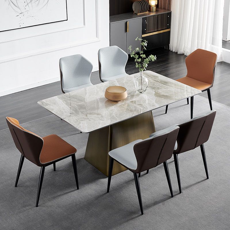 Industrial Metal Dining Room Chair Faux Leather Dining Armless Chair for Restaurant Use Clearhalo ' kitchen&dining_furn' 'Dining Chairs' 'Dining Tables & Seating' 'dining_chair' 'furn' 'furn_dining_chair' 'Furniture' 'furniture_dining_chair' 'Kitchen & Dining Furniture' 'kitchen' 1200x1200_221337fb-0c4b-4f0f-9dfe-9e7de2b6b5c8