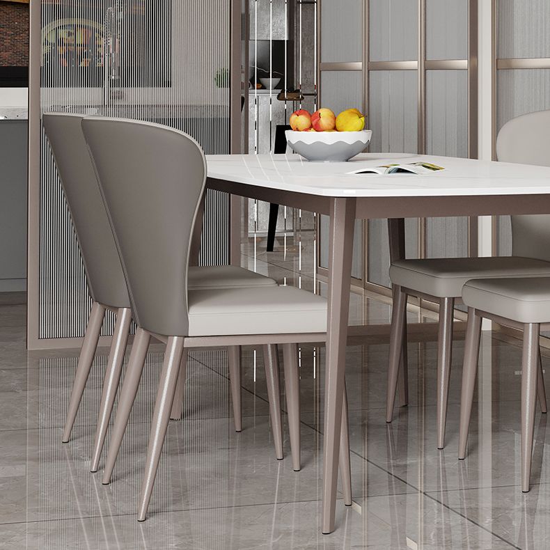 Modern Style Sintered Stone Dining Set with 4 Legs Fixed Table Dinette Set for Dining Room Clearhalo 'Dining Room Sets' 'Dining Tables & Seating' 'dining_room_set' 'furn' 'furn_dining_room_set' 'Furniture' 'furniture_dining_room_set' 'Kitchen & Dining Furniture' 'kitchen&dining_furn' 'kitchen' 1200x1200_221378c7-412b-418c-bb23-2f267a8069b9