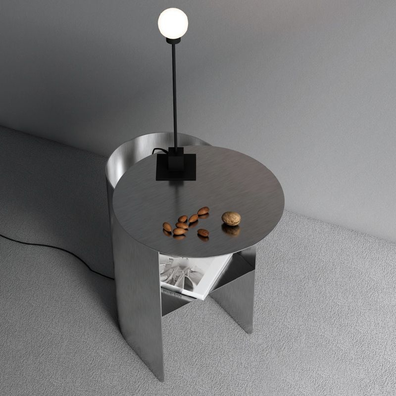 1 Shelf Industrial Night Table Metal Nightstand Open Storage ,20" Tall Clearhalo 'Bedroom Furniture' 'furn' 'furn_night_stand' 'Furniture' 'night_stand' 'Nightstands' 1200x1200_221424b1-7e87-4562-b365-23ed5e8c3695