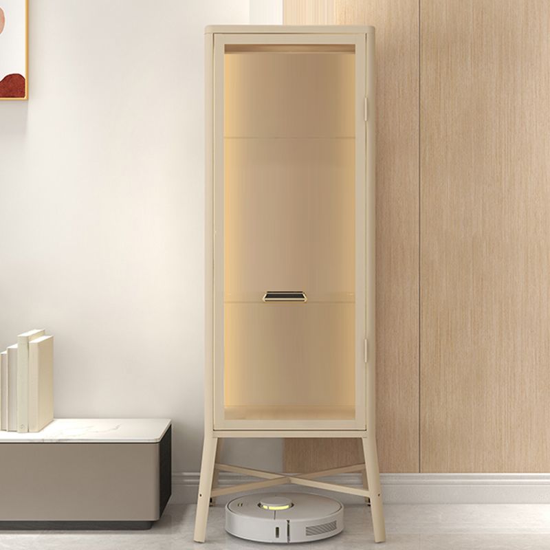 メタルモダンキュリオキャビネットガラスドアリビングルーム用の調整可能なディスプレイキャビネット