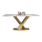 Glam Rectangle Dining Table Sintered Stone Table with Metal Leg for Home Clearhalo 'Dining Tables & Seating' 'Dining Tables' 'dining_table' 'furn' 'furn_dining_table' 'Furniture' 'Kitchen & Dining Furniture' 1200x1200_2216084c-f5a9-4dbe-bc59-33acf07e9887