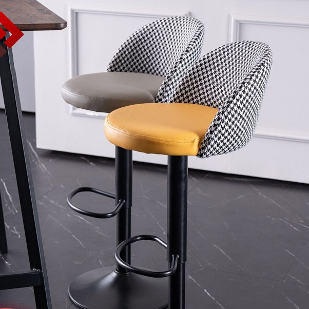 Contemporary Leather Home Stool Matte Finish Adjustable Footrest Barstool Clearhalo 'Bar Furniture' 'Bar Stools' 'bar_stools' 'furn' 'furn_bar_stools' 'Furniture' 'furniture_bar_stools' 'Kitchen & Dining Furniture' 1200x1200_22160a2d-6eb4-4ef2-95be-e5353340d565