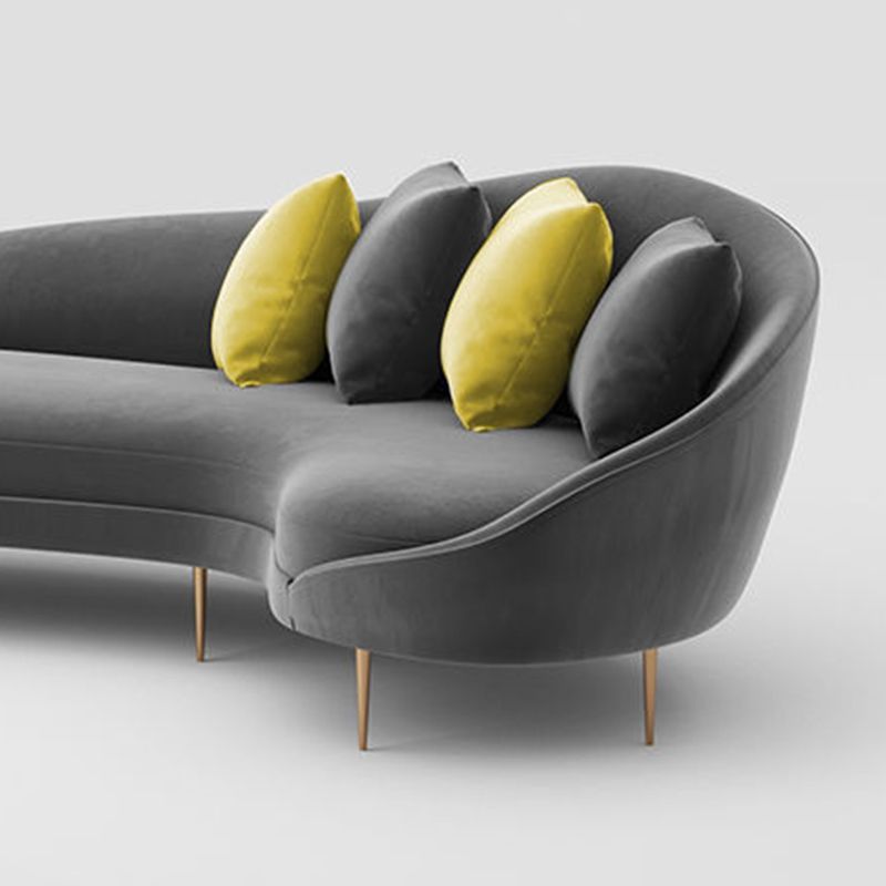 Schuine arm gebogen bank, wollen eigentijdse 38.19 "w sofa voor appartement