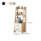 Ladder Bookcase Contemporary Wooden 2 Shelves Bookshelf with Drawers