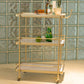 Moderno carrello da cucina da cucina da 35,43 "h in metallo rettangolare carrello da cucina rettangolare