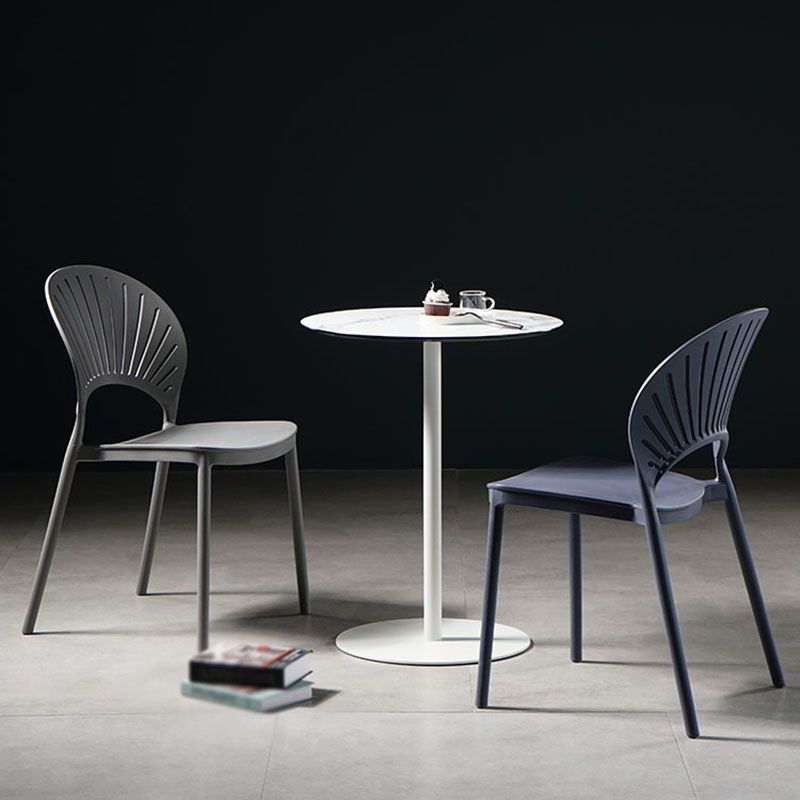 Contemporary Style Kitchen Plastic Chairs Dining Armless Open Back Side Chair Clearhalo ' kitchen&dining_furn' 'Dining Chairs' 'Dining Tables & Seating' 'dining_chair' 'furn' 'furn_dining_chair' 'Furniture' 'furniture_dining_chair' 'Kitchen & Dining Furniture' 'kitchen' 1200x1200_221c06e7-35cf-4de7-84f4-e07bbf00123f