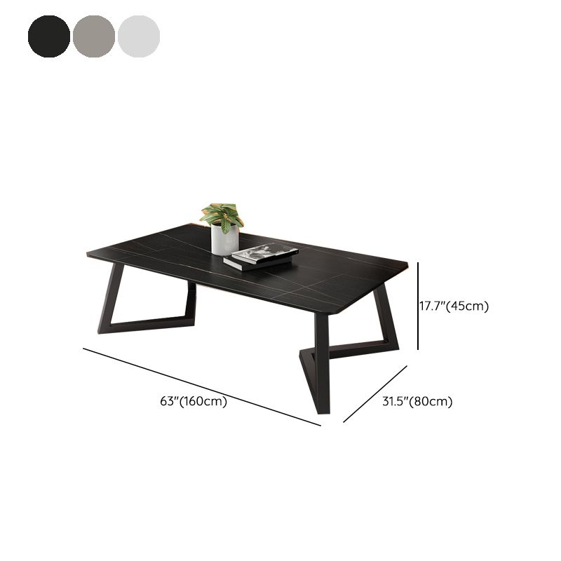 Contemporary 17.7" H Coffee Table Rectangular Stone 1 Single Cocktail Table Clearhalo 'Coffee & Accent Tables' 'Coffee Tables' 'coffee_tables' 'furn' 'furn_coffee_tables' 'Furniture' 'Living Room Furniture' 1200x1200_221d825a-7a98-4adb-9863-97fce6ccaef6