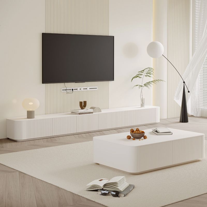 Console de support moderne avec rangement fermé, console multimédia TV avec 6 tiroirs