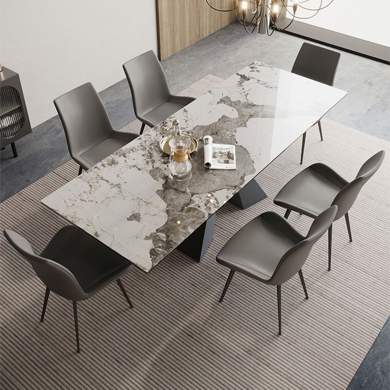 Contemporary 1/4/5/7 Pieces Dining Set Rectangle Dining Table Set Clearhalo 'Dining Room Sets' 'Dining Tables & Seating' 'dining_room_set' 'furn' 'furn_dining_room_set' 'Furniture' 'furniture_dining_room_set' 'Kitchen & Dining Furniture' 'kitchen&dining_furn' 'kitchen' 1200x1200_221ffdc1-9937-4c81-ac90-151ca41f284a