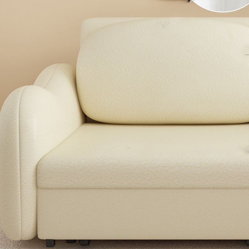 Glam Style Beige Futon Sleeper Sofa with Pillow Back in Velvet Clearhalo 'furn' 'furn_futons' 'Furniture' 'Futons & Daybeds' 'Futons' 'Living Room Furniture' 1200x1200_222002ca-8381-4d99-b3f5-9521f3e8f9b1