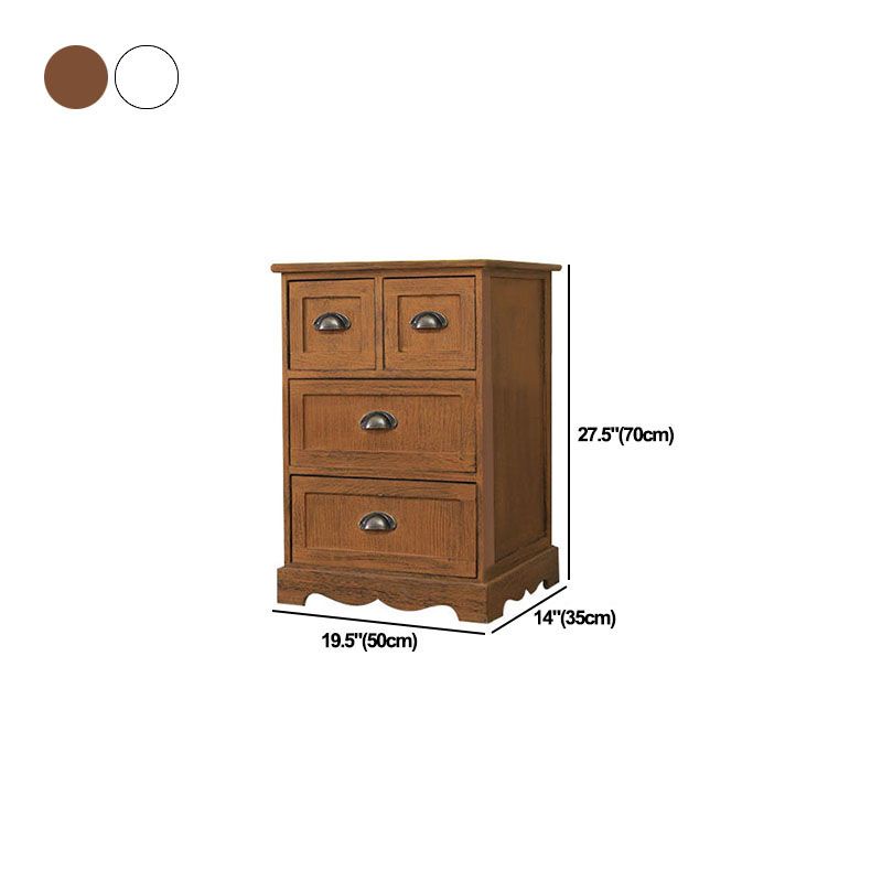 12" W Vintage Vertical Storage Chest Bedroom Solid Wood Lingerie Chest with Drawers