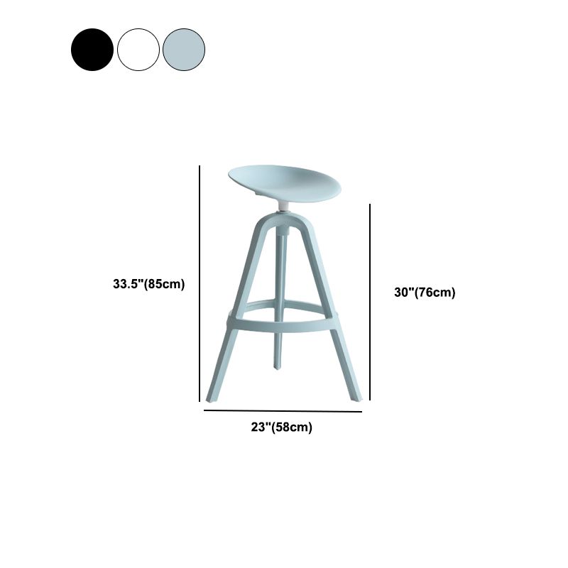 Modern Indoor Bar & Counter Stool Low Back Plastic Footrest Dining Stool