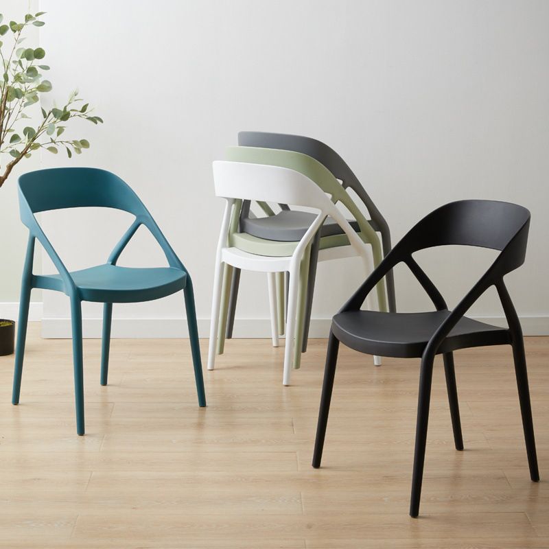 Sedia da casa sedia da pranzo in plastica intatta senza braccio sedia da cucina laterale