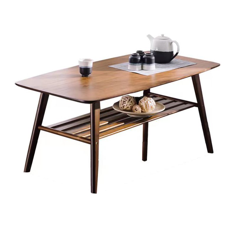 4 Beine 1 Couchtisch Moderner Couchtisch aus Holz mit Ablage