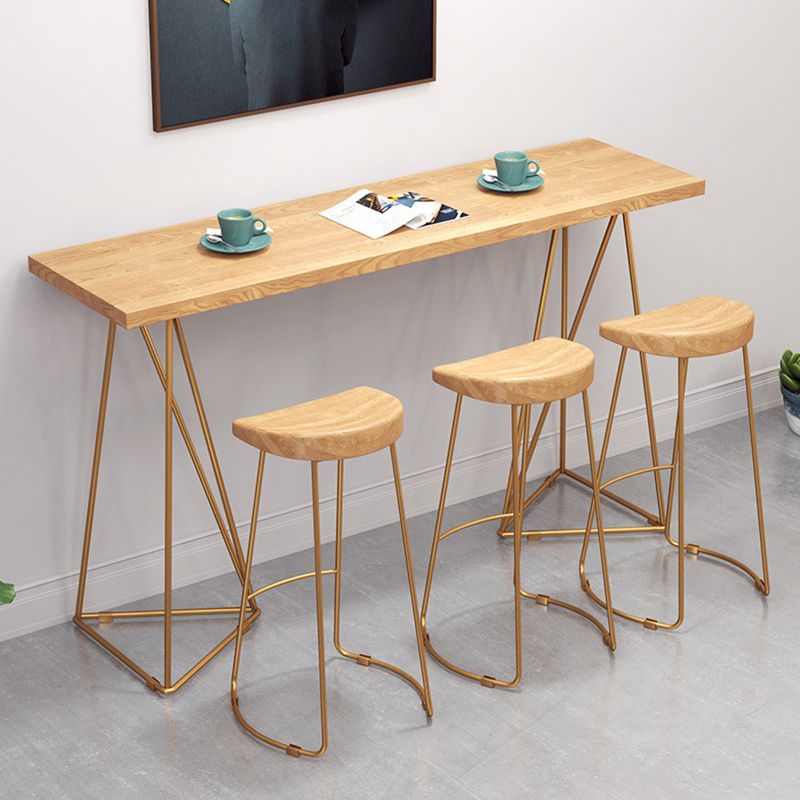 Glam Style Bar Table Set 1/2/4 Pieces Rectangle Bar Table with High Stools Clearhalo 'Bar Furniture' 'furn' 'furn_home_bar_bar_sets' 'Furniture' 'Home Bars & Bar Sets' 'home_bar_bar_sets' 'Kitchen & Dining Furniture' 1200x1200_22260b7b-022f-43d7-b79c-632f70eda8b3