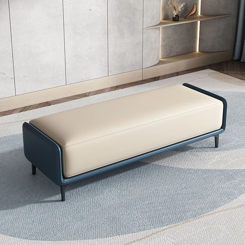 Rectangle Entryway Bench Modern Cushioned Seating Bench with Metal Legs Clearhalo 'Benches' 'Chairs & Seating' 'furn' 'furn_benches' 'Furniture' 'Living Room Furniture' 1200x1200_222675f1-fccd-4b95-aa7b-95aece8f5a2d