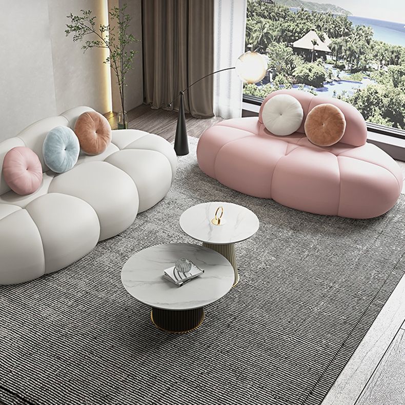 Contemporary 28.74" H Wool 3 Seater Armless Sofa for Living Room