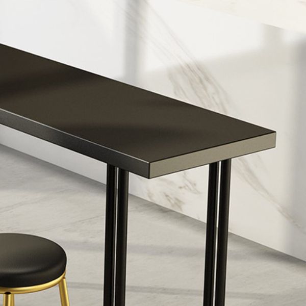 Nordic Style Bar Table Pine Top Pub Table with Black-gold Frame (only table) Clearhalo 'Bar Furniture' 'Bar Tables' 'bar_tables' 'furn' 'furn_bar_tables' 'Furniture' 'furniture_bar_tables' 'Kitchen & Dining Furniture' 'kitchen&dining_furn' 'kitchen' 1200x1200_22285d4f-510e-4c36-bbc1-649e1dcf7a7f