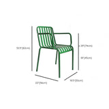 Dining Room Industrial Chair Metal Slat Back Dining Chair in Green