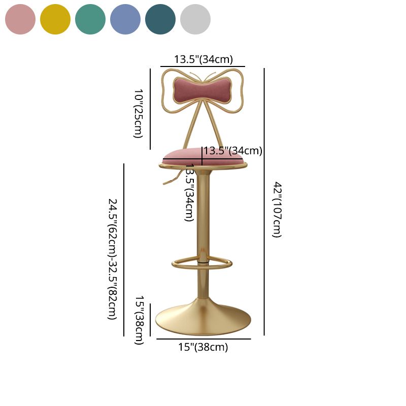 Adjustable Glam Bar Stool Footrest Low Back Upholstered Indoor Counter Stool Clearhalo 'Bar Furniture' 'Bar Stools' 'bar_stools' 'furniture_bar_stools' 'Kitchen & Dining Furniture' 'kitchen&dining_furn' 'kitchen' 'kitchen_furn' Furniture' 1200x1200_2229540d-d9ce-4244-aeff-fa515756cbb2