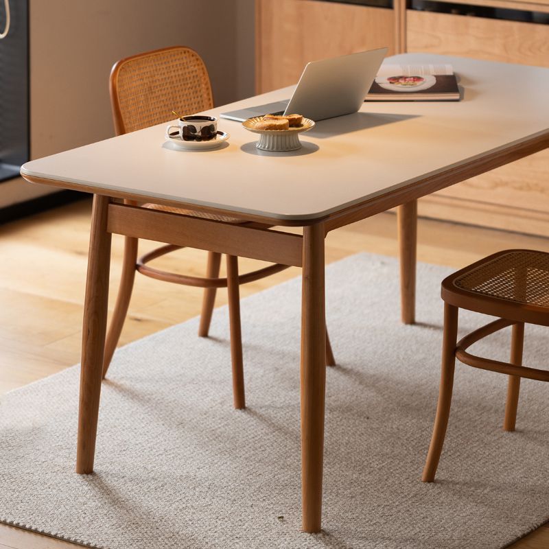 Simplicity Style Rectangle Stone Fixed Dinner Table with 4-foot Clearhalo 'Dining Tables & Seating' 'Dining Tables' 'dining_table' 'furn' 'furn_dining_table' 'Furniture' 'Kitchen & Dining Furniture' 1200x1200_222a4c3c-78da-40a5-85b4-762af447f4ae
