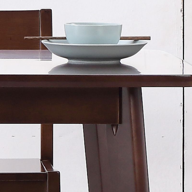 Traditionnelle 1/2/5/6 Pièces meubles en bois massif Rectangle Table à manger en marron