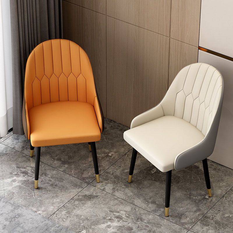 Scandinavian Solid Back Arm Chairs Leather Dining Side Chairs Clearhalo 'Dining Chairs' 'Dining Tables & Seating' 'dining_chair' 'furn' 'furn_dining_chair' 'Furniture' 'Kitchen & Dining Furniture' 1200x1200_222d0457-9bd6-4c0f-a922-65de92bae39b