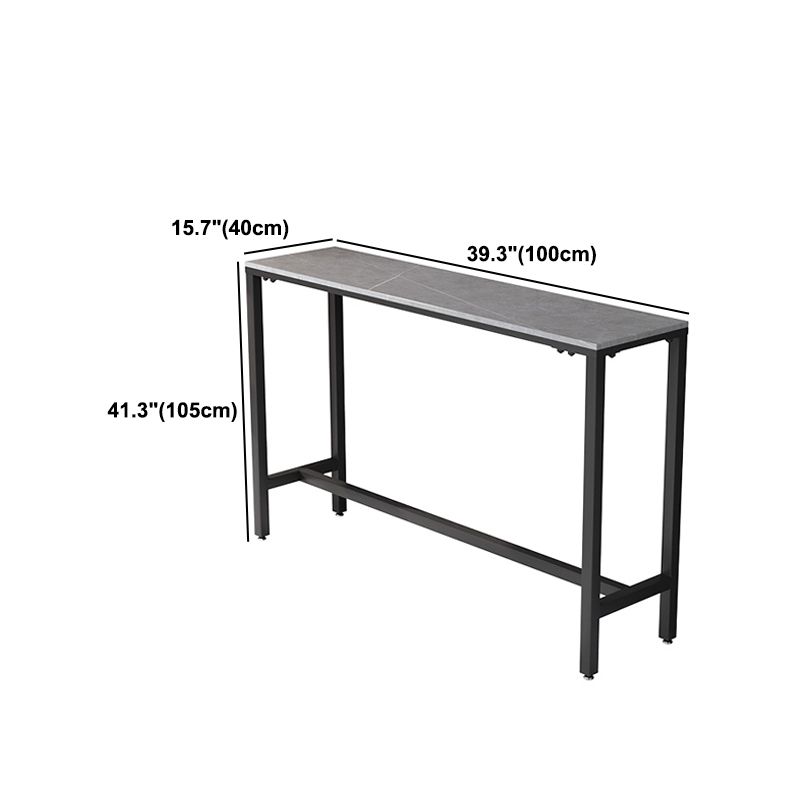 Marble Pub Table with Rectangle Table Top Double Pedestal Table - 41.3" H Clearhalo 'Bar Furniture' 'Bar Tables' 'bar_tables' 'furn' 'furn_bar_tables' 'Furniture' 'furniture_bar_tables' 'Kitchen & Dining Furniture' 1200x1200_223185b6-6ec2-492c-af99-215da66e05a7