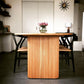 Modern Pine Wood Dining Table Oval Wooden Table with Double Pedestal
