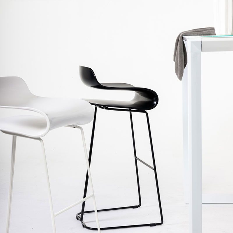 Nordic Stainless Steel Simple Barstool Low Back Indoor Tall Stool with Plastic Seat Clearhalo 'Bar Furniture' 'Bar Stools' 'bar_stools' 'furn' 'furn_bar_stools' 'Furniture' 'furniture_bar_stools' 'Kitchen & Dining Furniture' 1200x1200_2233bad5-6a91-4dbd-aa7c-9074e0a22fbb