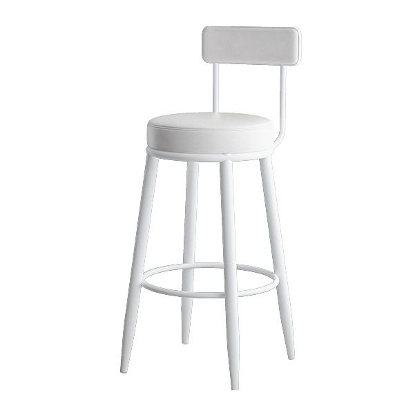 Nordic Style Backrest Counter Stool Iron Cafe Bar Stool with Leather Cushion and Pedal Clearhalo 'Bar Furniture' 'Bar Stools' 'bar_stools' 'furn' 'furn_bar_stools' 'Furniture' 'Kitchen & Dining Furniture' 1200x1200_22344f35-9d4a-473e-958b-6a71df493cf0
