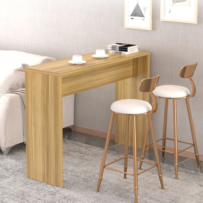 Contemporary Rectangle Double Pedestal Bar Table for Kitchen Dining Room Clearhalo 'Bar Furniture' 'Bar Tables' 'bar_tables' 'furn' 'furn_bar_tables' 'Furniture' 'Kitchen & Dining Furniture' 1200x1200_22349fcd-dfcb-4019-b6e6-166ca5789875