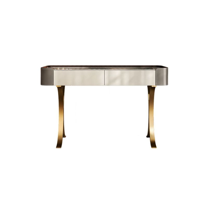 2 cajones de tocador con taburete Glam Stone Top Manaup Tocador de tocador