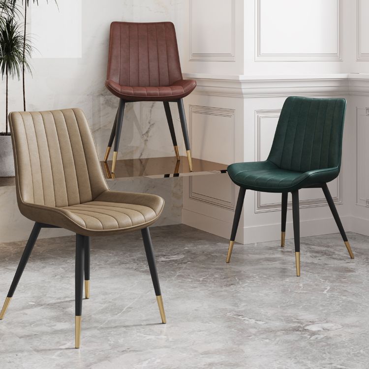 Scandinavian Study Room Leather Side Chair Matte Finish Parsons Dining Chairs Clearhalo ' kitchen&dining_furn' 'Dining Chairs' 'Dining Tables & Seating' 'dining_chair' 'furn' 'furn_dining_chair' 'Furniture' 'furniture_dining_chair' 'Kitchen & Dining Furniture' 'kitchen' 1200x1200_2238fb15-d000-4485-b3d9-ef4bca51391a