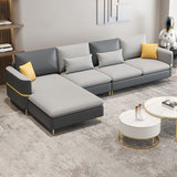 35.43 "Tall Sectional Sofa Faux lederen bank met gekussen achterste kussens