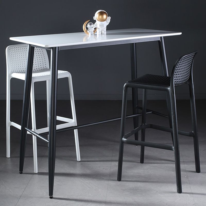 Indoor Modern Rectangle Trestle Bar Dining Table with Metal Legs Clearhalo 'Bar Furniture' 'Bar Tables' 'bar_tables' 'furn' 'furn_bar_tables' 'Furniture' 'Kitchen & Dining Furniture' 1200x1200_223a959d-4ccd-4dee-82b7-e9be28c3d844