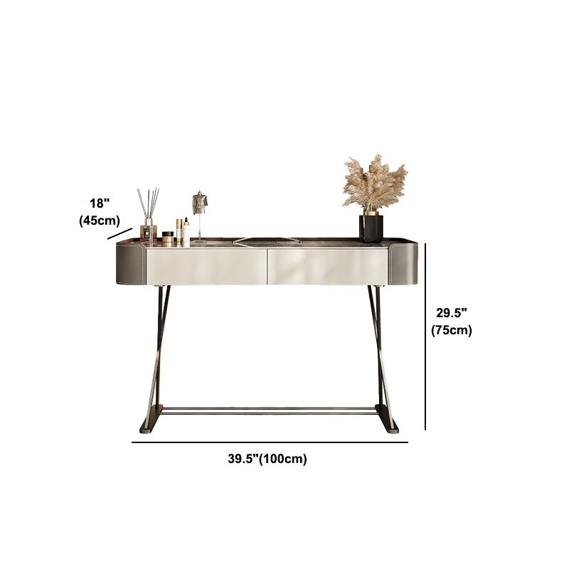 Dresser Makeup Counter With 2 Storage Drawers and Stool for Bedroom Clearhalo 'Bedroom Furniture' 'furn' 'furn_makeup_vanities' 'Furniture' 'Makeup Vanities' 'makeup_vanities' 1200x1200_223c6548-1c76-4cb7-8de3-e2cd44ef1ac0