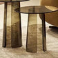 Contemporary Round Side End Table, Clear Pedestal End Table for Living Room Clearhalo 'Coffee & Accent Tables' 'End & Side Tables' 'end_side_table' 'end_side_tables' 'furn' 'furn_end_side_tables' 'Furniture' 'furniture_end_side_table' 'Living Room Furniture' 1200x1200_223c7423-9e6a-4f89-af8e-6b43e5fae19b