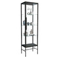 Modern Steel Curio Cabinet Standard 14" W 1 Door Cabinet for Dining Room Clearhalo 'Display & China Cabinets' 'display_china_cabinets' 'furn' 'furn_display_china_cabinets' 'Furniture' 'Kitchen & Dining Furniture' 1200x1200_223cab15-72bd-48c1-9ddd-2fc5554f7219