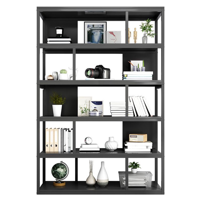 Vertical Metal Frame Etagere Bookshelf Manufactured Wood Shelf Bookcase for Living Room Clearhalo 'Bookcases' 'furn' 'furn_bookcases' 'Furniture' 'furniture_bookcases' 'Office Furniture' 1200x1200_223d88fc-34f0-4bac-af2d-fc04cc213f43
