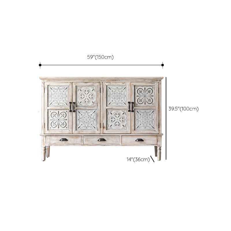 Industrial Rectangle Accent Cabinet Distressed Finish Fretwork Accent Cabinet Clearhalo 'Cabinets & Chests' 'cabinets_chests' 'furn' 'furn_cabinets_chests' 'Furniture' 'Living Room Furniture' 1200x1200_223db9b1-be27-40bb-b9bd-e70e53c81764