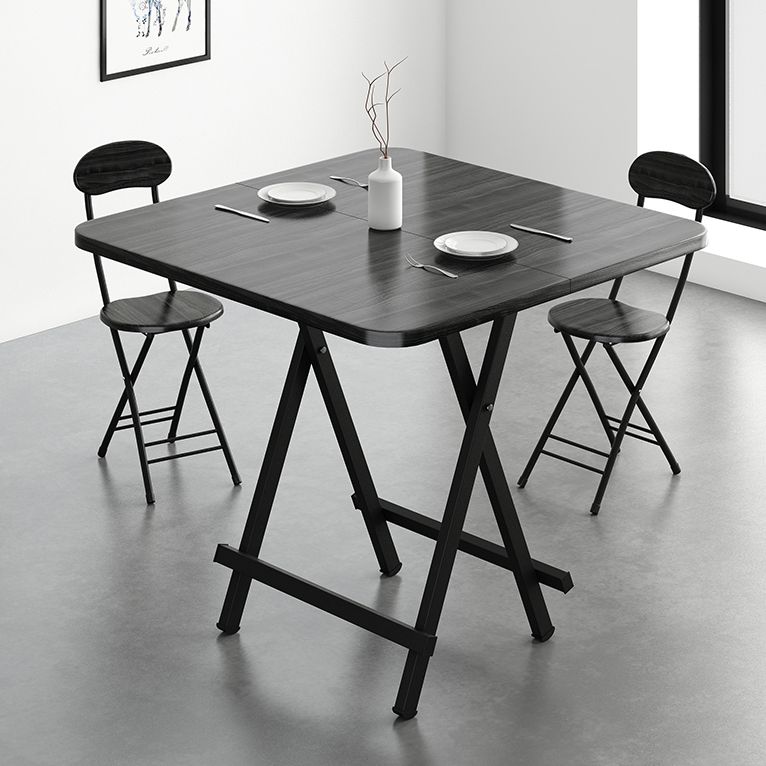 Modern Style Compact Wood Top Dining Set with 4 Black Metallic Legs Base for Dining Furniture Clearhalo 'Dining Room Sets' 'Dining Tables & Seating' 'dining_room_set' 'furn' 'furn_dining_room_set' 'Furniture' 'furniture_dining_room_set' 'Kitchen & Dining Furniture' 'kitchen&dining_furn' 'kitchen' 1200x1200_223e5c1a-5be8-4200-9546-65c445667416