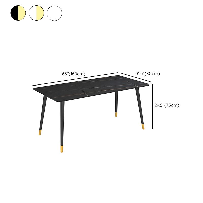 Modern 1/2/5/6/7 stukken Dinerset rechthoekige stenen eettafel voor eetkamer