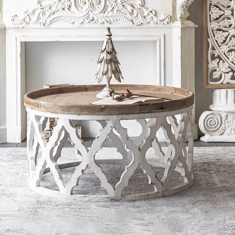 Rustic Solid Wood/Metal Round Distressed Living Room Accent Side Table Clearhalo 'Coffee & Accent Tables' 'End & Side Tables' 'end_side_tables' 'furn' 'furn_end_side_tables' 'Furniture' 'Living Room Furniture' 1200x1200_223ea289-a3da-4c28-a7ca-b5ec1907473e
