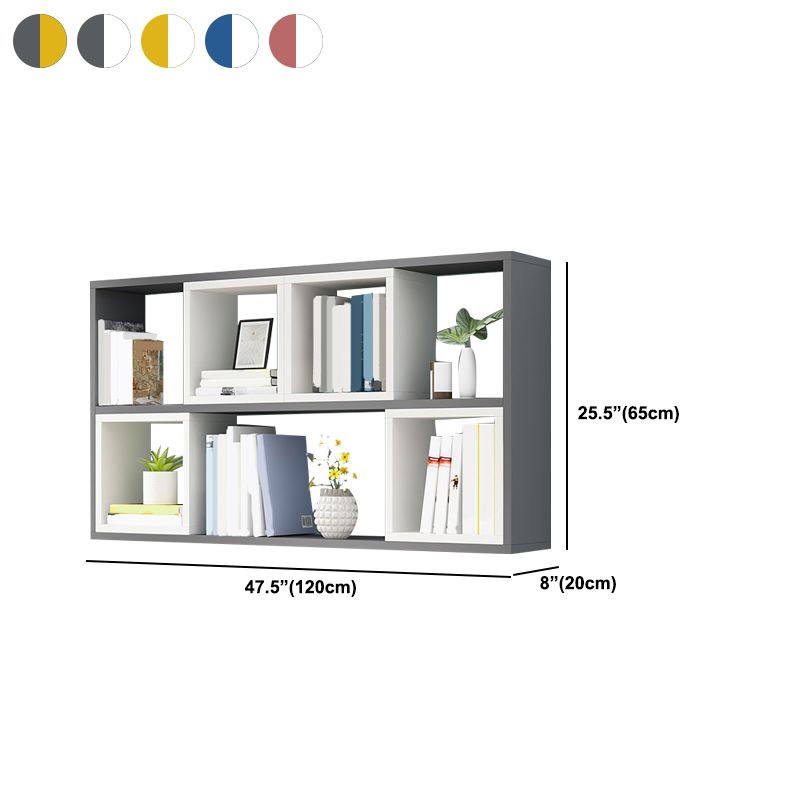 Wall Unit Open Book Shelf Modern Engineered Wood Shelf Bookcase for Bedroom