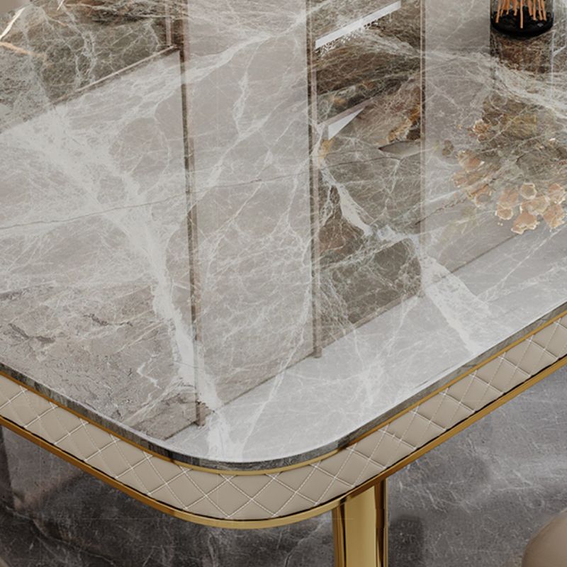 Luxury Kitchen Dinner Table Stone Rectangle 4 Legs Dining Table Clearhalo 'Dining Tables & Seating' 'Dining Tables' 'dining_table' 'furn' 'furn_dining_table' 'Furniture' 'Kitchen & Dining Furniture' 1200x1200_223f02f2-9876-4a46-ada9-5f4dcd2199c9