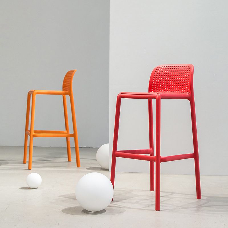 Contemporary PP Bar and Counter Stool Low Back Stool with 4 Legs Clearhalo 'Bar Furniture' 'Bar Stools' 'bar_stools' 'furn' 'furn_bar_stools' 'Furniture' 'furniture_bar_stools' 'Kitchen & Dining Furniture' 1200x1200_2240c151-797c-4d7f-b621-65d0697e133f