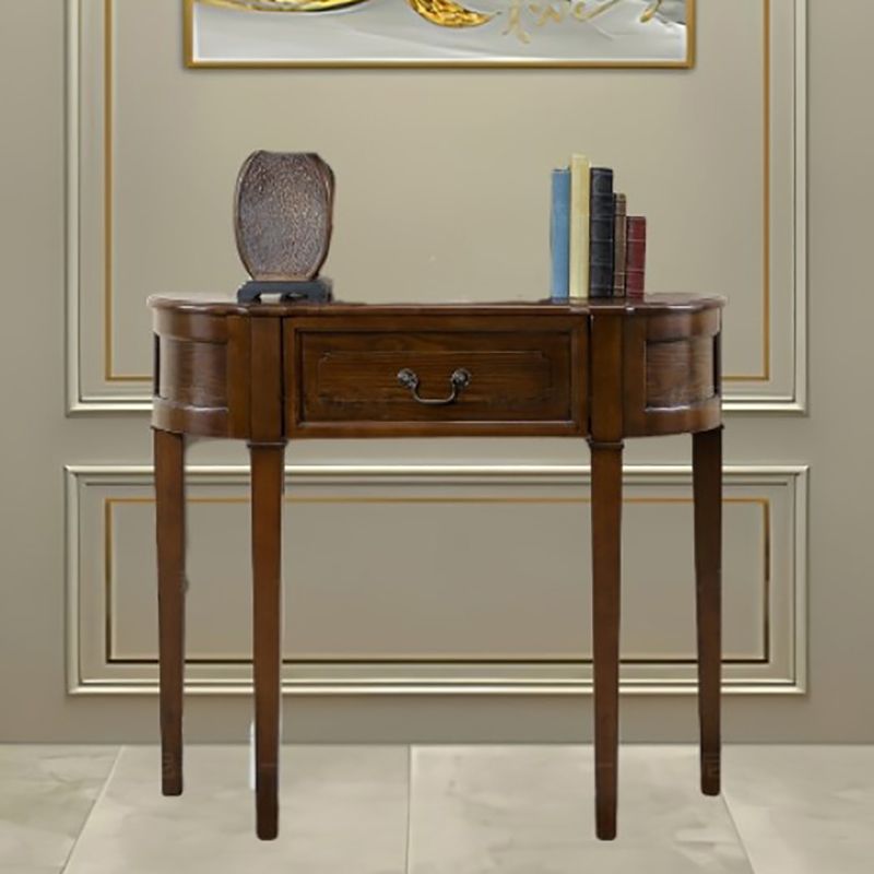 14 inch Wide Console Table Mid-Century Modern Wood Accent Table for Hall