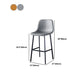Contemporary Metal Barstool Low Back Turantable Faux Leather Cushion Footrest Stool